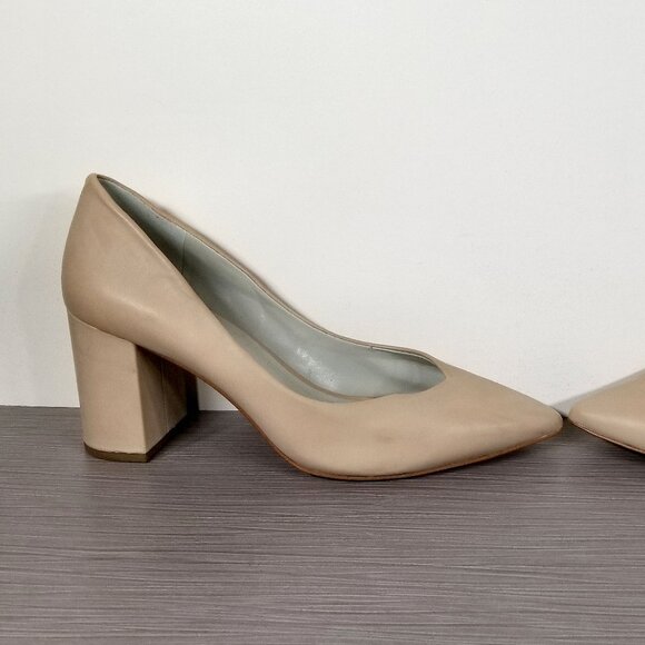 1.State Saffy Pointed Toe Pump, Nude Leather, Womens Size 9 M / 40 - Picture 7 of 13